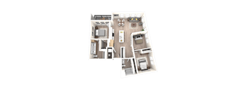 3D Floor Plan Image of 3A Option 1