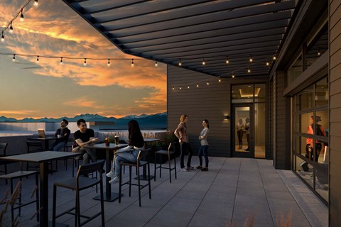 Outdoor Lounge at sunset