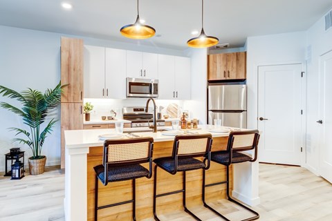 Fully-Equipped Kitchen at Tempo Nine Mile Station in Aurora, Colorado