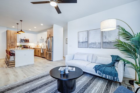 Furnished Living Room at Tempo Nine Mile Station in Aurora, Colorado