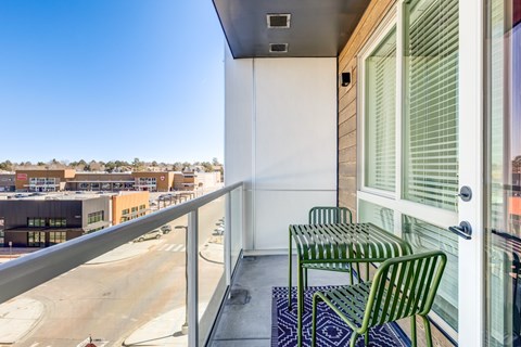 Furnished Balcony at Tempo Nine Mile Station in Aurora, Colorado