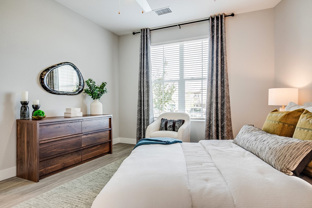 Bedroom with large window