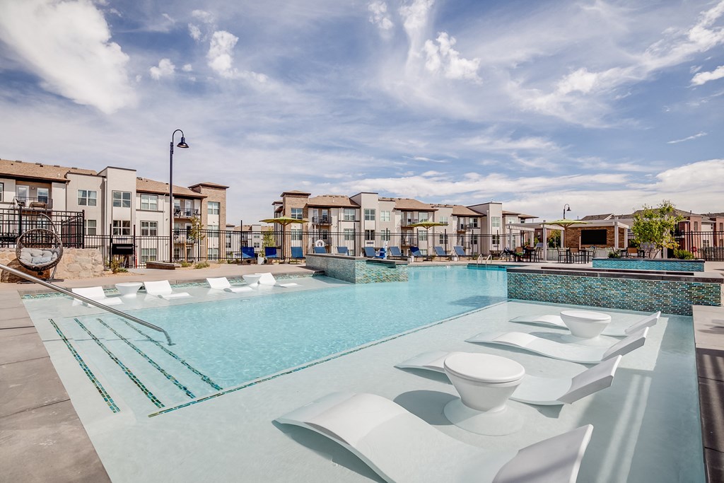 Pool with lounge chairs
