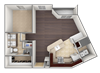 A2A A three dimensional drawing of the A2A floor plan.