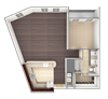 A5 A three dimensional drawing of the A5 floor plan.