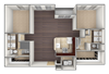 B2 A three dimensional drawing of the B2 floor plan.