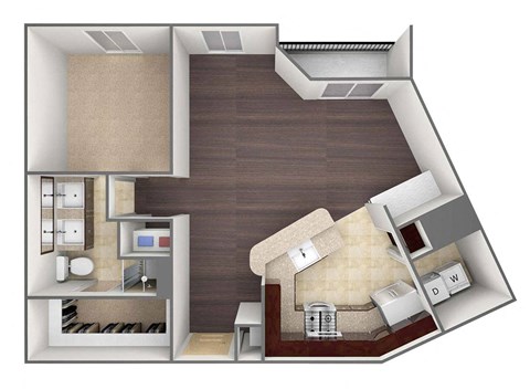 3D image of the A2A floor plan.