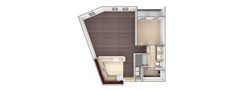 3D image of the A5 floor plan.