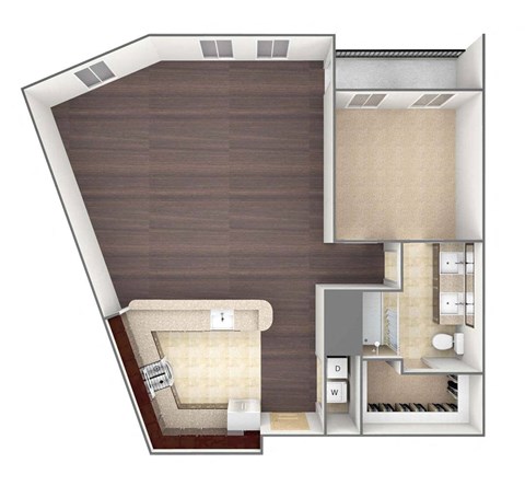 3D image of the A5 floor plan.