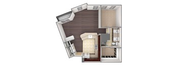 3D image of the A6 floor plan.