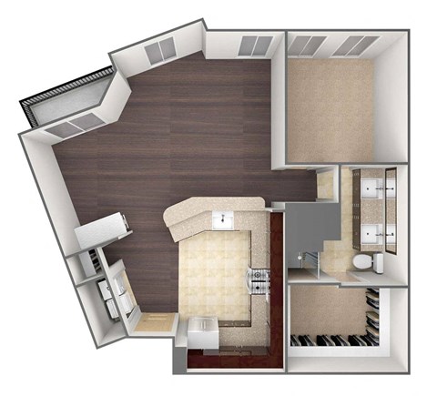 3D image of the A6 floor plan.