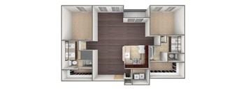 3D image of the B2 floor plan.