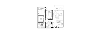 A black and white floor plan of a two bedroom apartment.