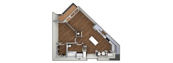 The Gateway A floor plan 3D image.