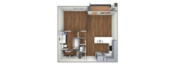 The Berra floor plan 3D image.