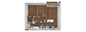 The Campbell floor plan 3D image.