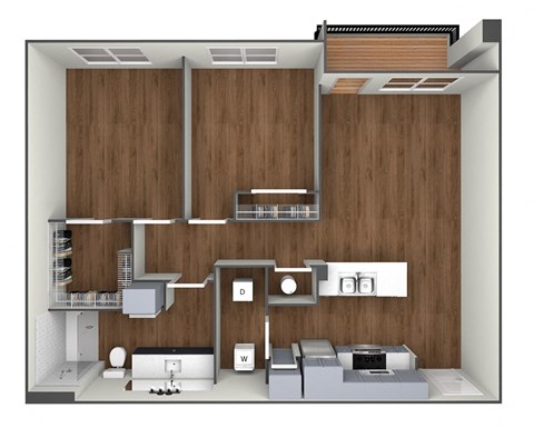 The Campbell floor plan 3D image.