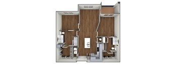 The Jefferson A floor plan 3D image.