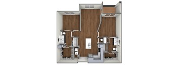 The Jefferson floor plan 3D image.