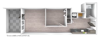 An artist's rendering of the Tier 05, Tier 07, Tier 14 and Tier 16 floor plan.