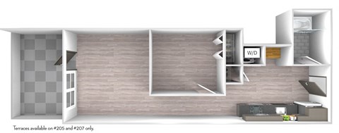 An artist's rendering of the Tier 05, Tier 07, Tier 14 and Tier 16 floor plan.