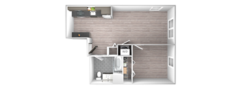 An artist's rendering of the Tier 13 and Tier 18 floor plan.