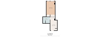 A floor plan for a 301 College #1B apartment shows a bedroom, dining area, bathroom, and kitchen.
