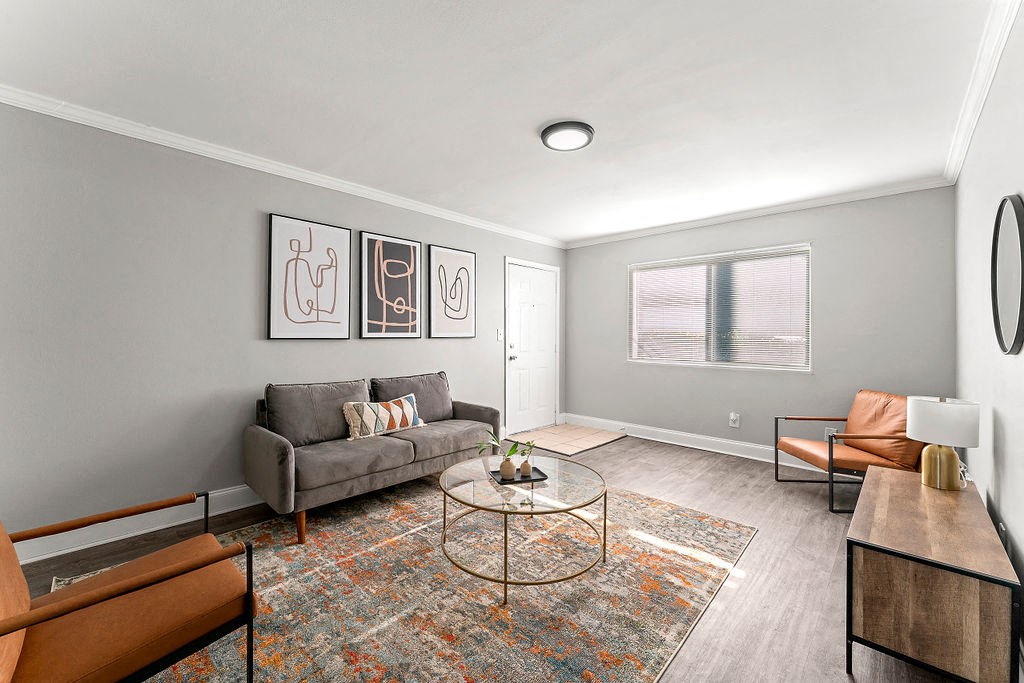 Living Room New wooden Flooring Living Room New wooden Flooring at Balfour East Lake, Atlanta, GA, 30316
