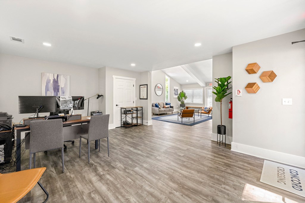 Renovated leasing office and resident center at Concord Crossing, Smyrna, 30082