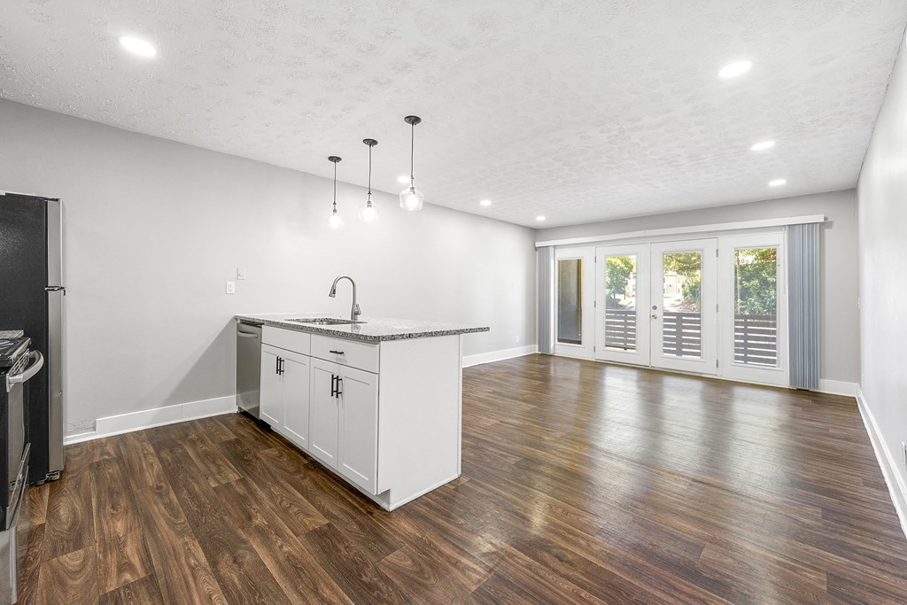 Upgraded Kitchen Granite Countertops Stainless Steel Appliances at Balfour Chastain, Sandy Springs, GA