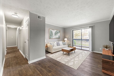 An open living room at Fields at Peachtree Corners, Norcross, GA