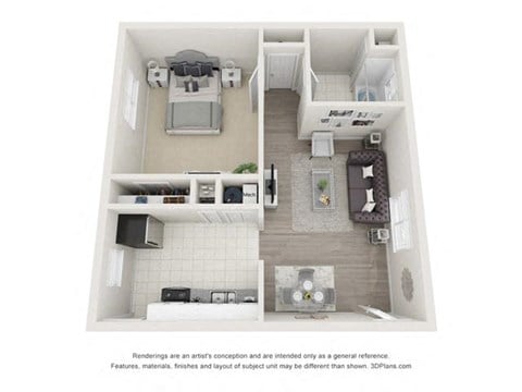 1 bed 1 bath  floor plan | 767 Sq. Ft. 1 bed 1 bath  floor plan | 767 Sq. Ft. at Balfour East Lake, Atlanta, GA