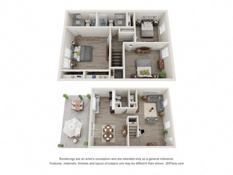 Dogwood Floor Plan | 1,500 Sq. Ft. at Pinewood Townhomes, Tucker, 30084