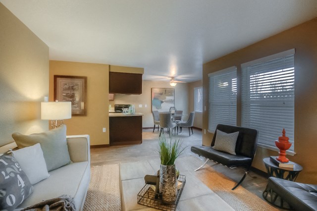 Modern Living Room at Parkside Apartments, Gresham, OR, 97080