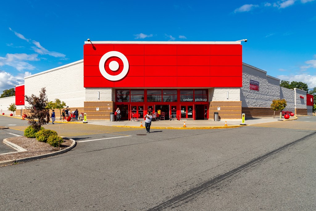 A Target store with a red and white logo on the front.
