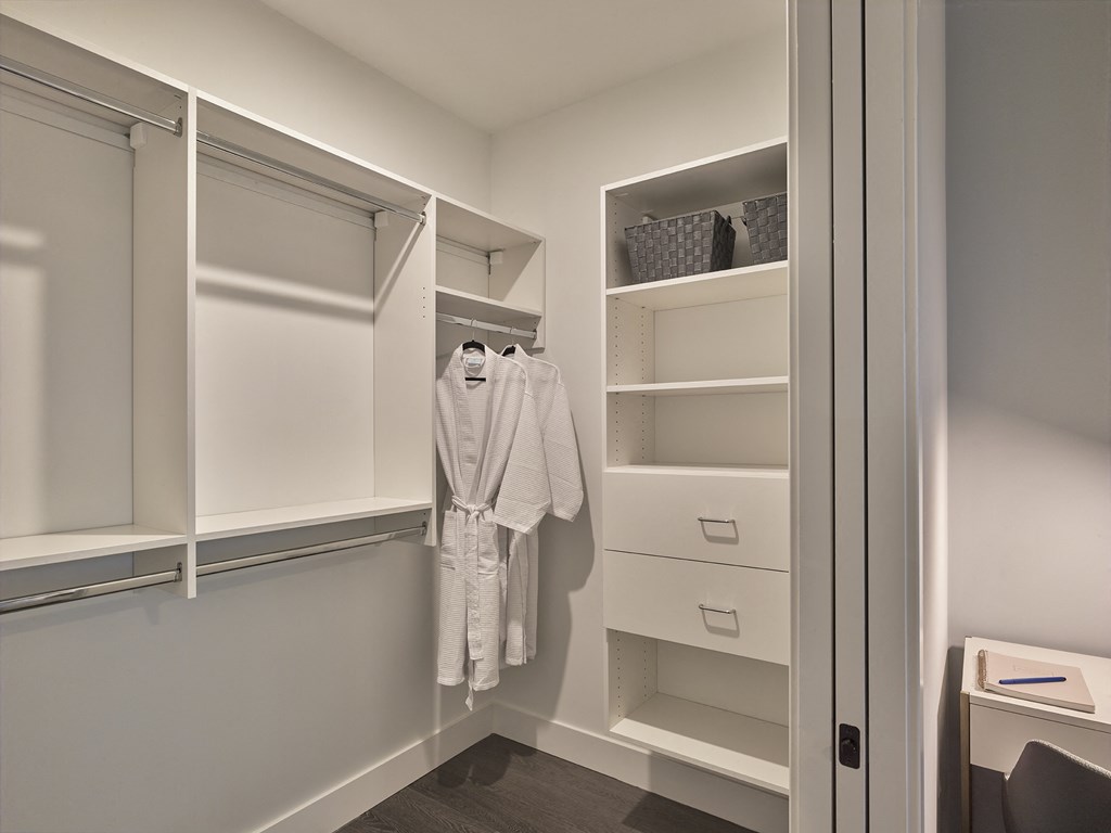 custom built-in closets, walk in closets