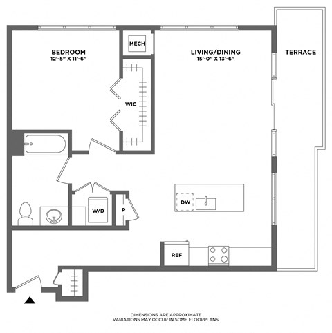 extra large one bed, walk in closet, private terrace, luxury finishes,