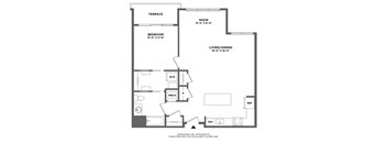 large one bed, extra space, bonus space, terrace, walk in closet, luxury finishes, washer dryer in home