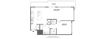 extra large one bedroom, walk in closet, dining area, living room, private terrace, luxury finishes, penthouse