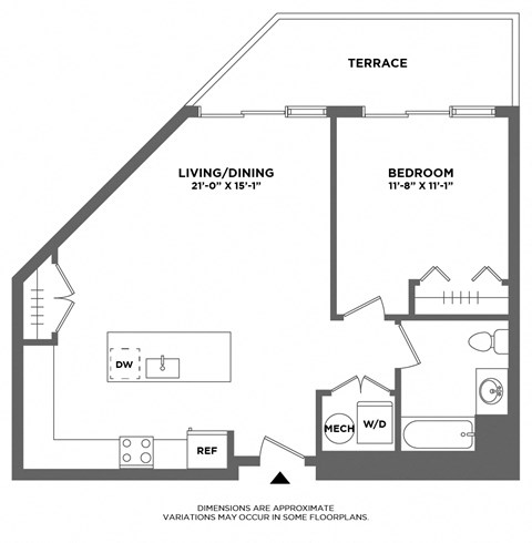 large closet, private balcony, large one bedroom, stainless steel appliances, luxury finishes,