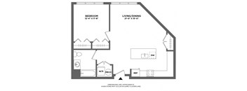 large one bed, open layout, luxury finishes, washer dryer in unit, open layout