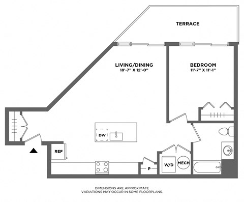 large private terrace, large one bedroom, closet space, luxury finishes, extra space