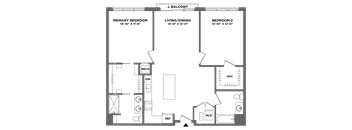 juliette balcony, spacious two bed, double vanity, walk in closets, open living area, master suite, washer dryer in unit, luxury finishes
