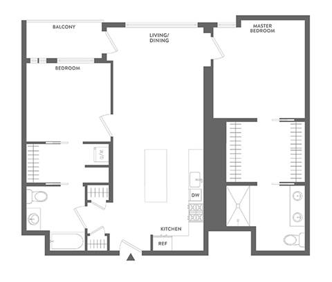 two bed with balcony