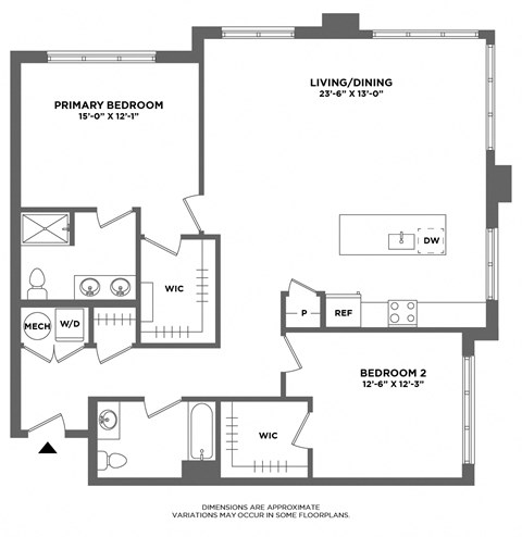 large two bedroom, corner home, walk in closets, double vanity, hardwood floors, luxury finishes, oversized windows, stainless steel appliances