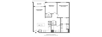 private terrace, open floorplan, luxury finishes, two bed, walk in closet, double vanity, glass shower stall