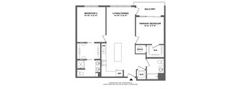 open floorplan, two bed two bath, double vanity, walk in closet, private balcony, oversized closet, washer dryer in unit, luxury finishes