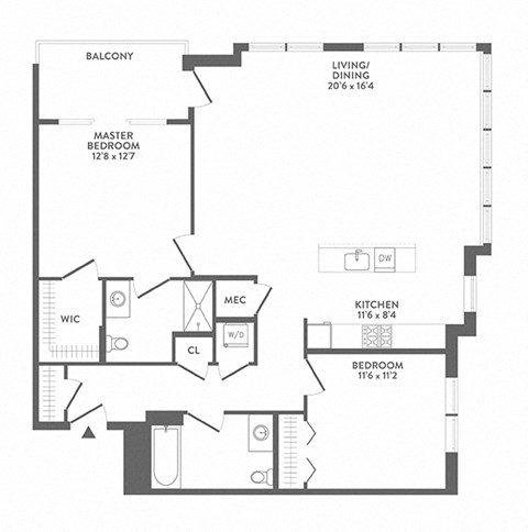large two bedroom balcony