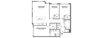 large three bedroom, master suite, walk in closet, luxury finishes, two bathrooms