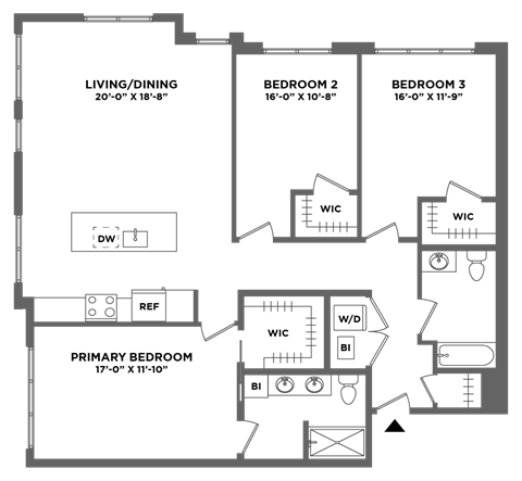 large three bedroom, master suite, walk in closet, luxury finishes, two bathrooms